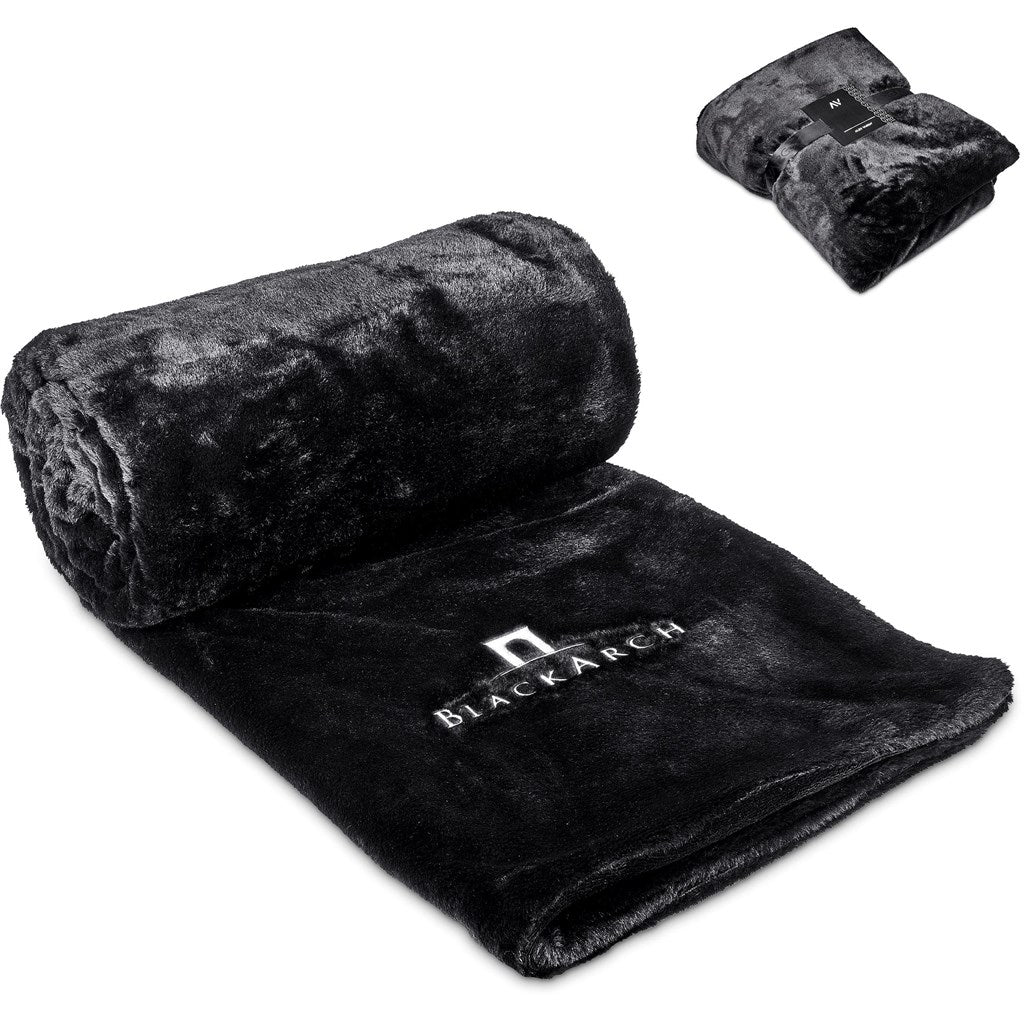 Alex Varga Palazzo Faux Fur Fleece Blanket BLACK