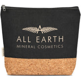 Okiyo Koruku Cork & Cotton Cosmetic Bag BLACK