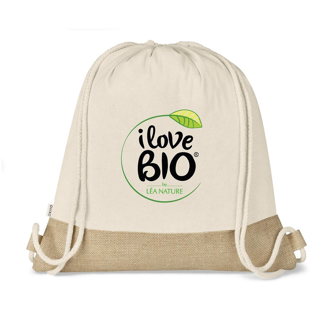 Okiyo Bijin Jute & Cotton Drawstring Bag NATURAL