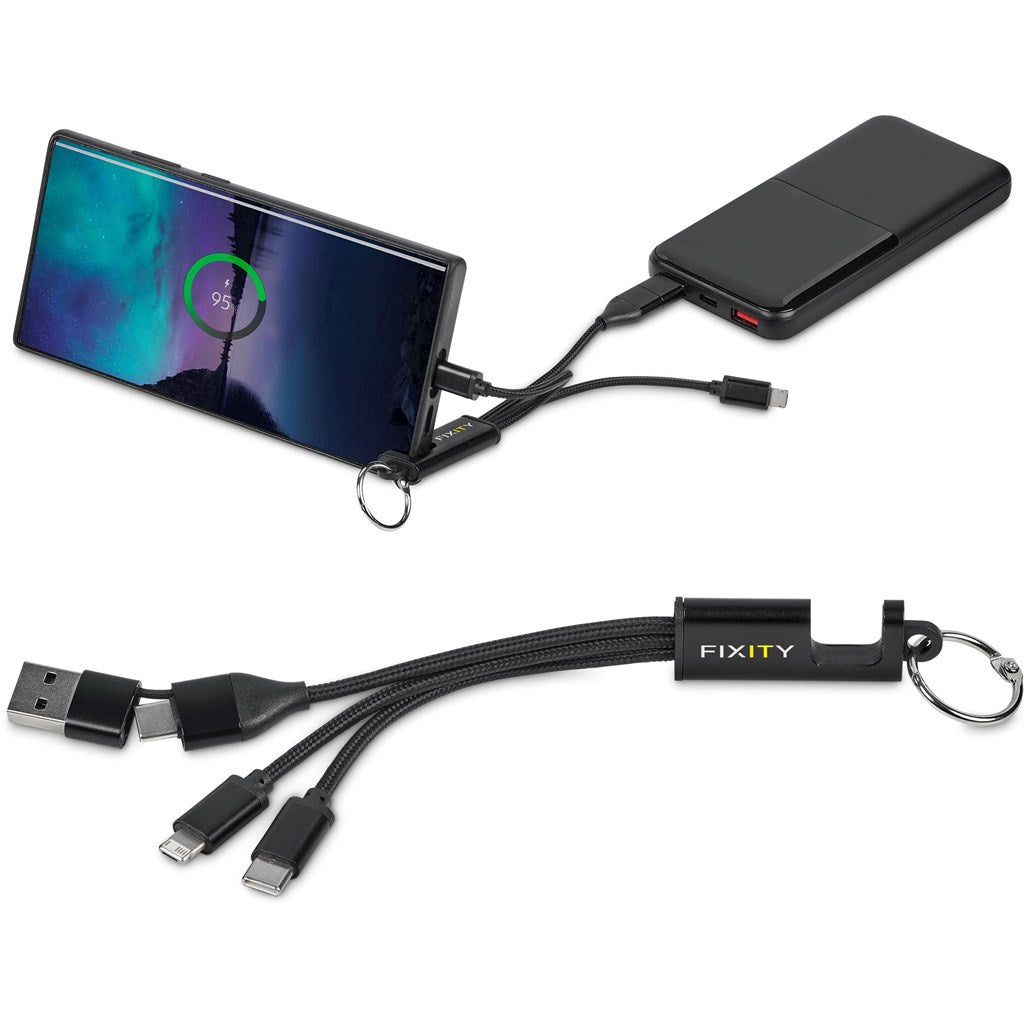 Altitude Furban 4-in-1 Charging Cable with Phone Stand BLACK