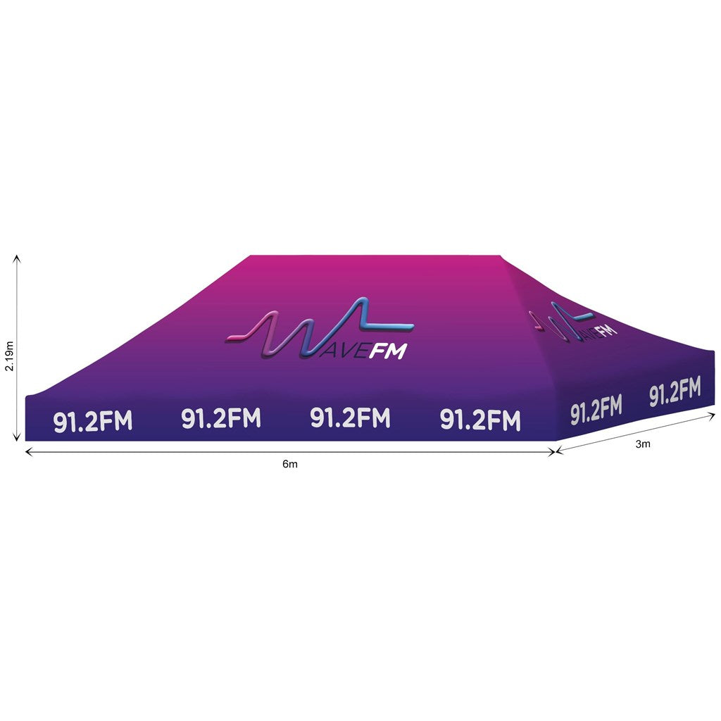 Ovation Sublimated Gazebo 6m X 3m - Roof (Excludes Hardware) Default Title