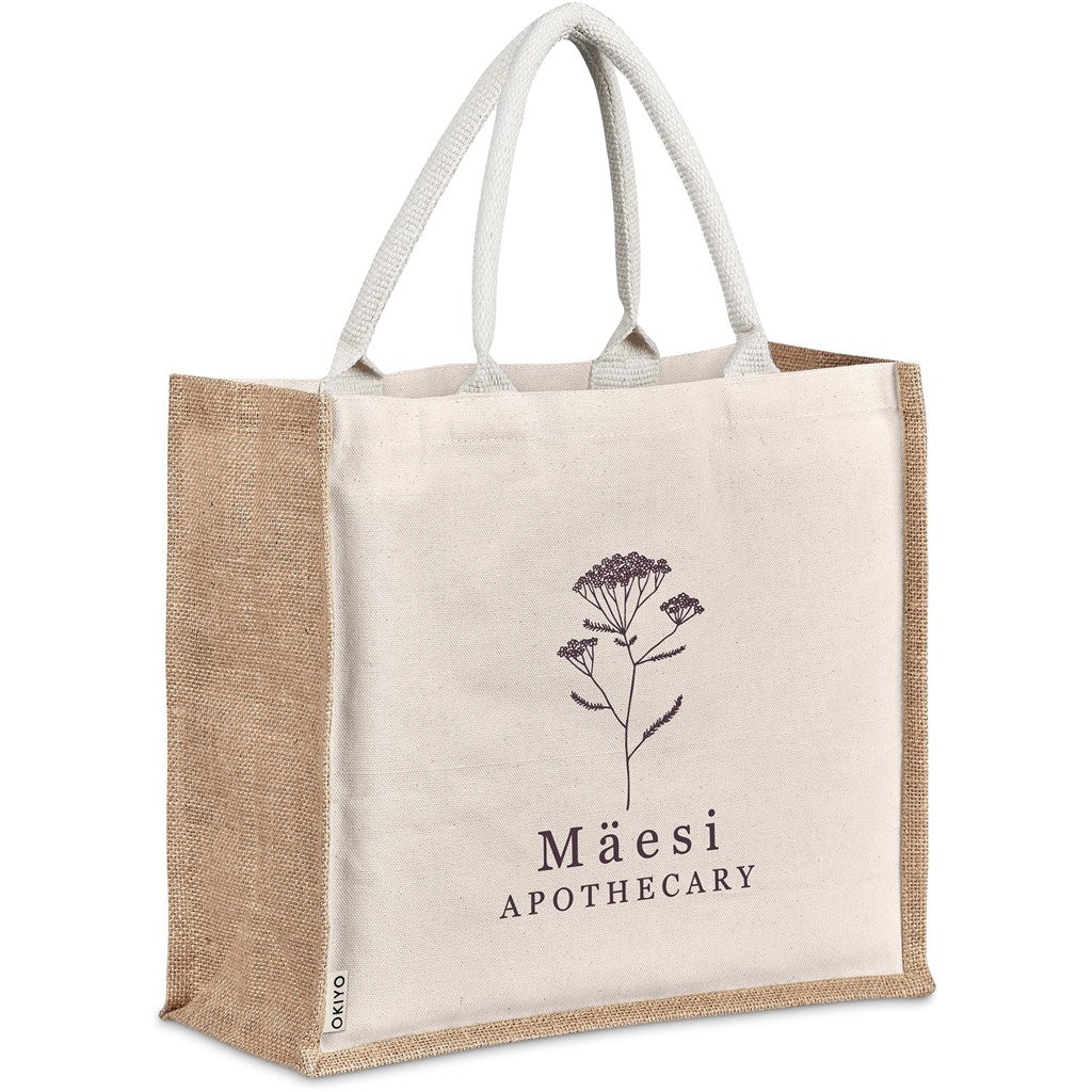 Okiyo Chinsai Maxi Jute & Cotton Tote NATURAL