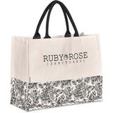 Okiyo Hana Printed Cotton Tote BLACK