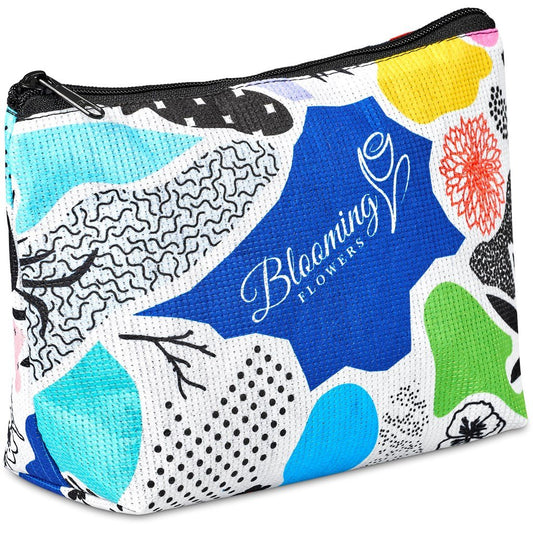 Pre-Printed Sample Hoppla Leanne Recycled PET Stitch-Bond Midi Toiletry Bag BLACK