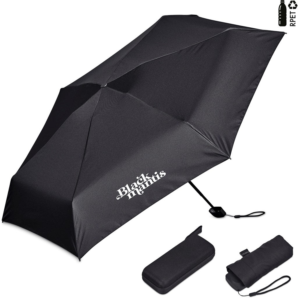 Serendipio Salem Recycled PET Compact Umbrella with EVA Pouch BLACK