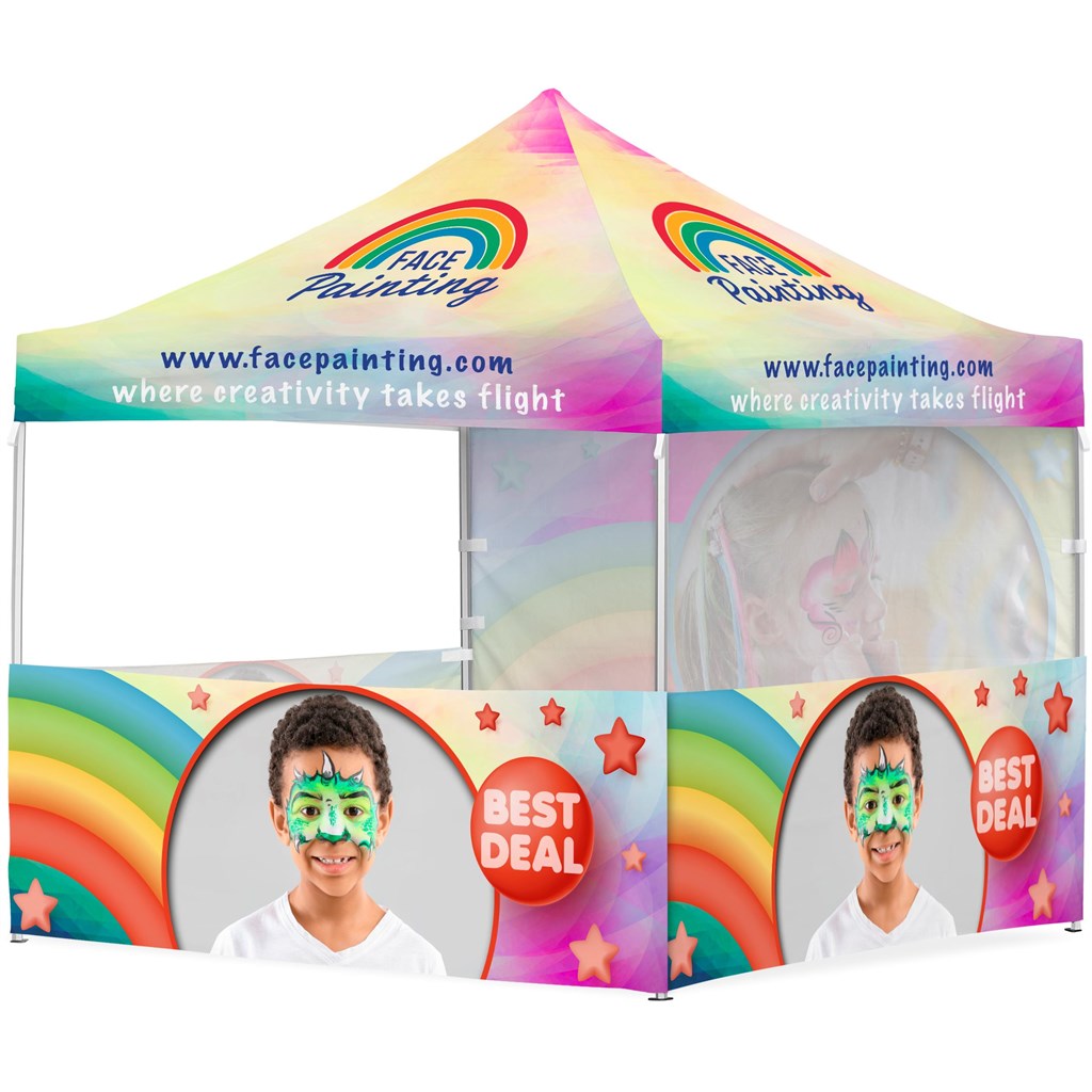 Coated Steel Sublimated Gazebo 3m x 3m - 3 Half-Wall Skins -1 Full-Wall Skin Default Title