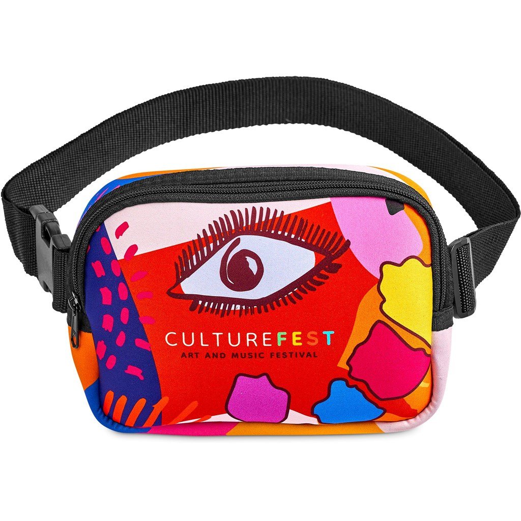 Pre-Printed Sample Hoppla Lula Neoprene Waist Bag BLACK