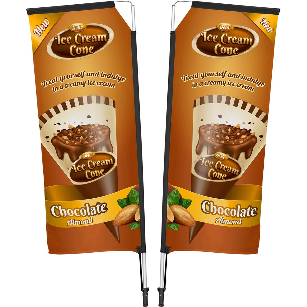 Legend 2M Sublimated Telescopic Double-Sided Flying Banner - 1 complete unit Default Title