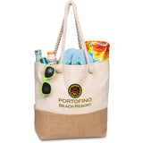 Okiyo Suna Jute & Cotton Beach Bag NATURAL