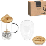 Okiyo Aibo Glass & Bamboo Coffee Set NATURAL