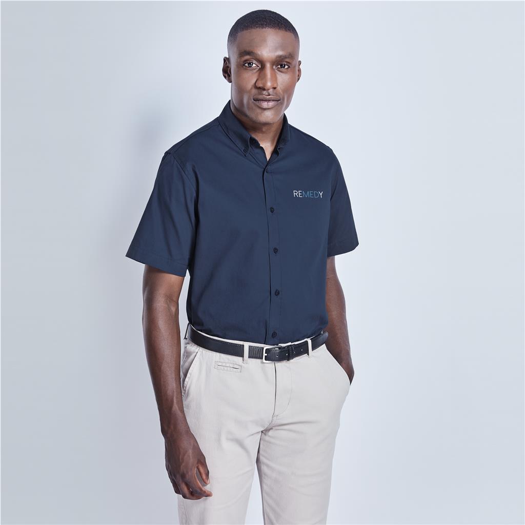 Mens Short Sleeve Cotton Twill Moderna Shirt