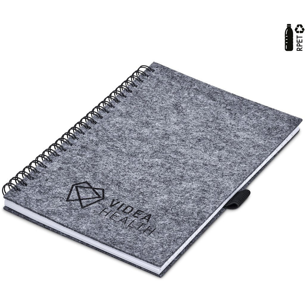 Okiyo Fuji Recycled PET Felt A5 Spiral Notebook GREY