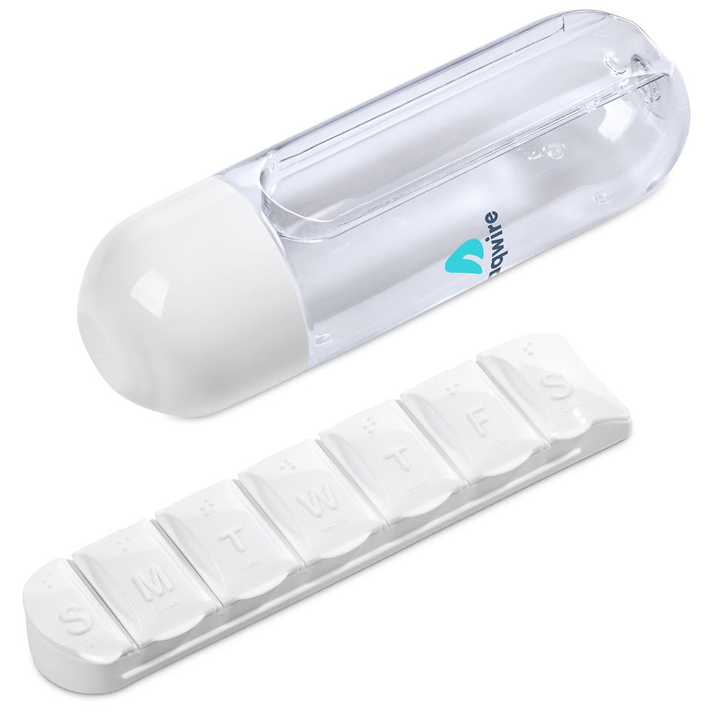 Altitude Vita-Stream Pill Box Plastic Water Bottle - 600ml
