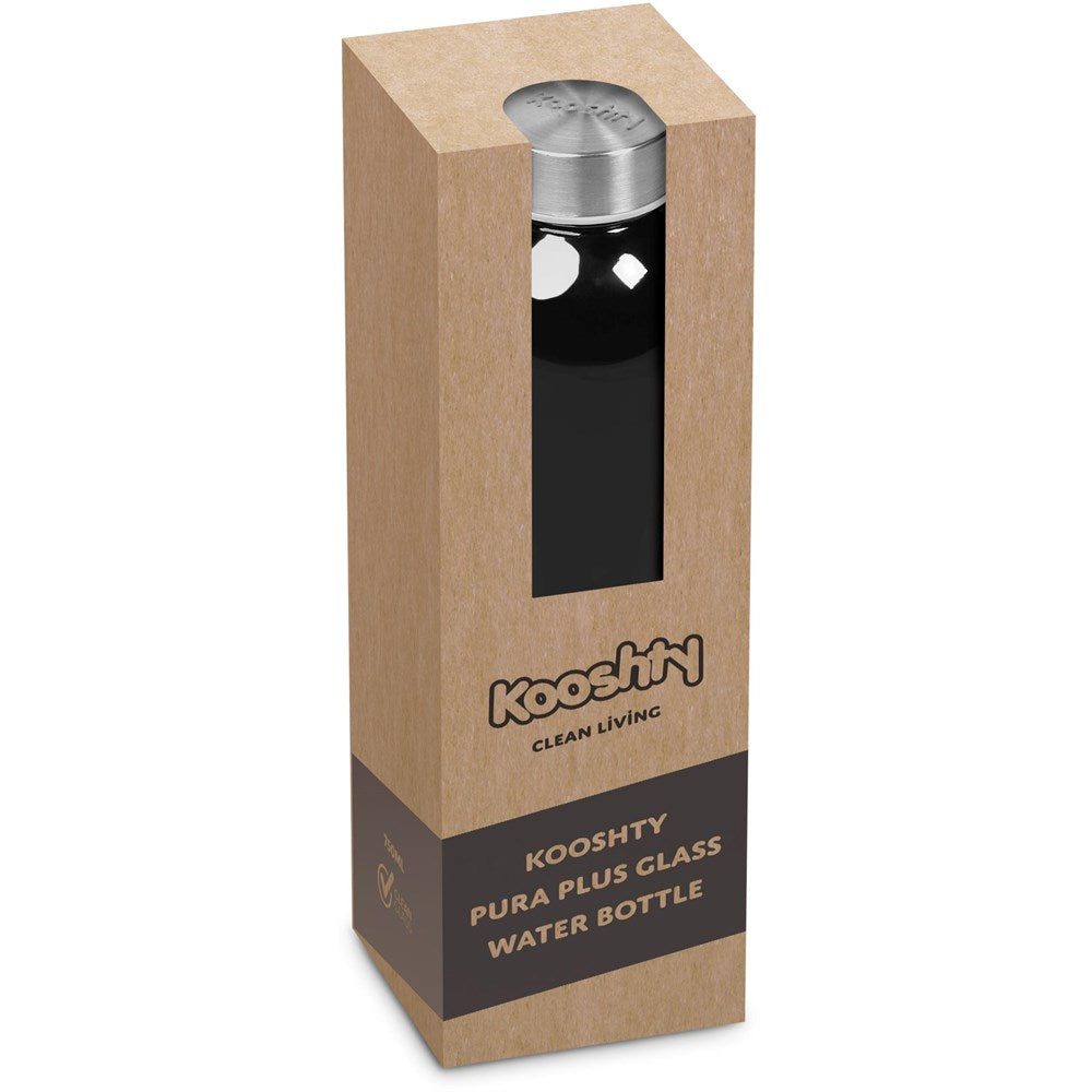 Kooshty Pura Plus Glass Water Bottle – 750ml - Black