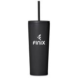 Kooshty Concorde Stainless Steel & Plastic Double-Wall Tumbler & Straw - 720ml BLACK