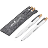 Okiyo Mimo Recycled Aluminum Ball Pen & Pencil Set SOLID WHITE