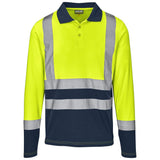 Long Sleeve Surveyor Two-Tone Hi-Viz Golf Shirt YELLOW