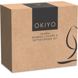Okiyo Kanpai Bamboo Coaster & Bottle Opener Set