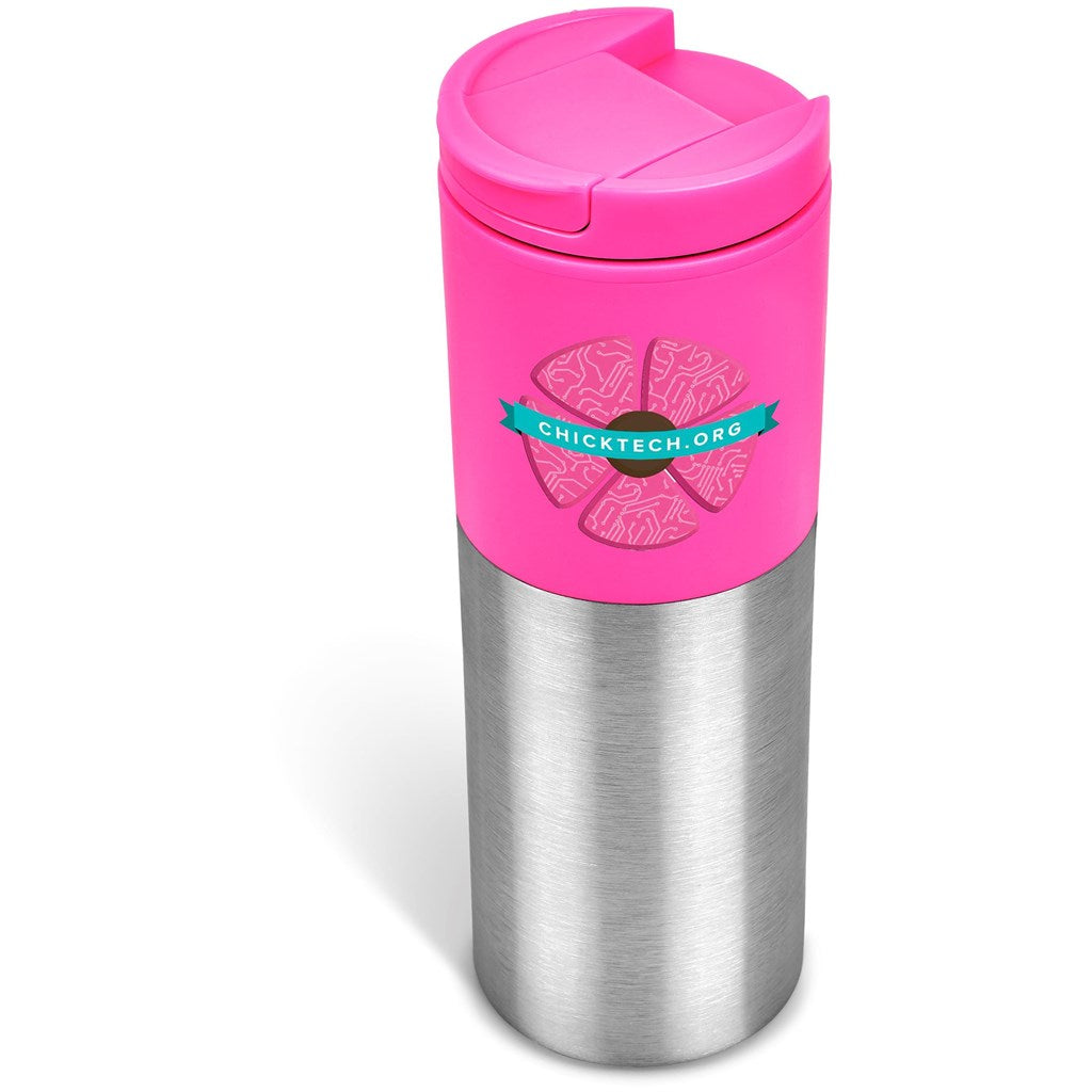 Kooshty Typhoon Stainless Steel & Plastic Double-Wall Tumbler - 450ml PINK