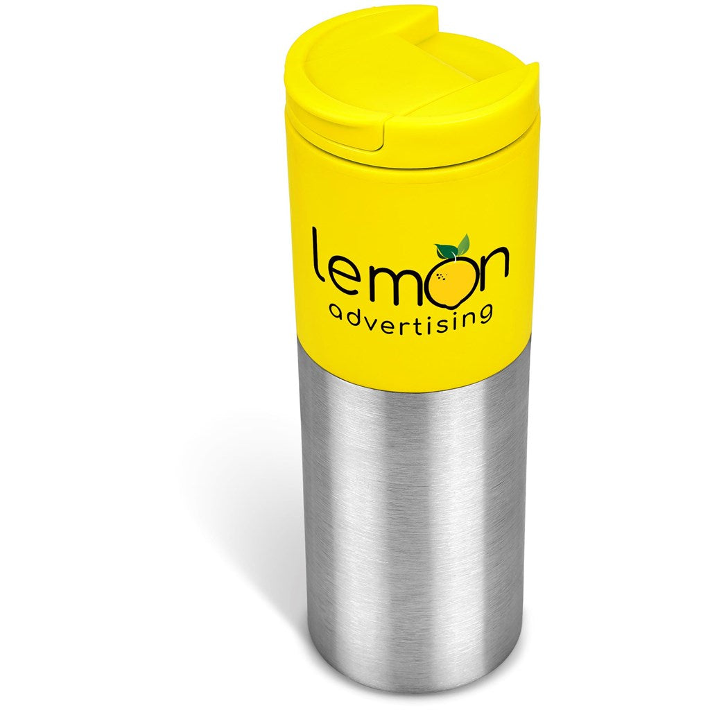 Kooshty Typhoon Stainless Steel & Plastic Double-Wall Tumbler - 450ml YELLOW
