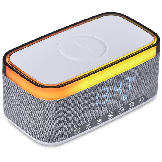 Serendipio Cumberland 10W Bluetooth Speaker Wireless Charger & Clock SOLID WHITE