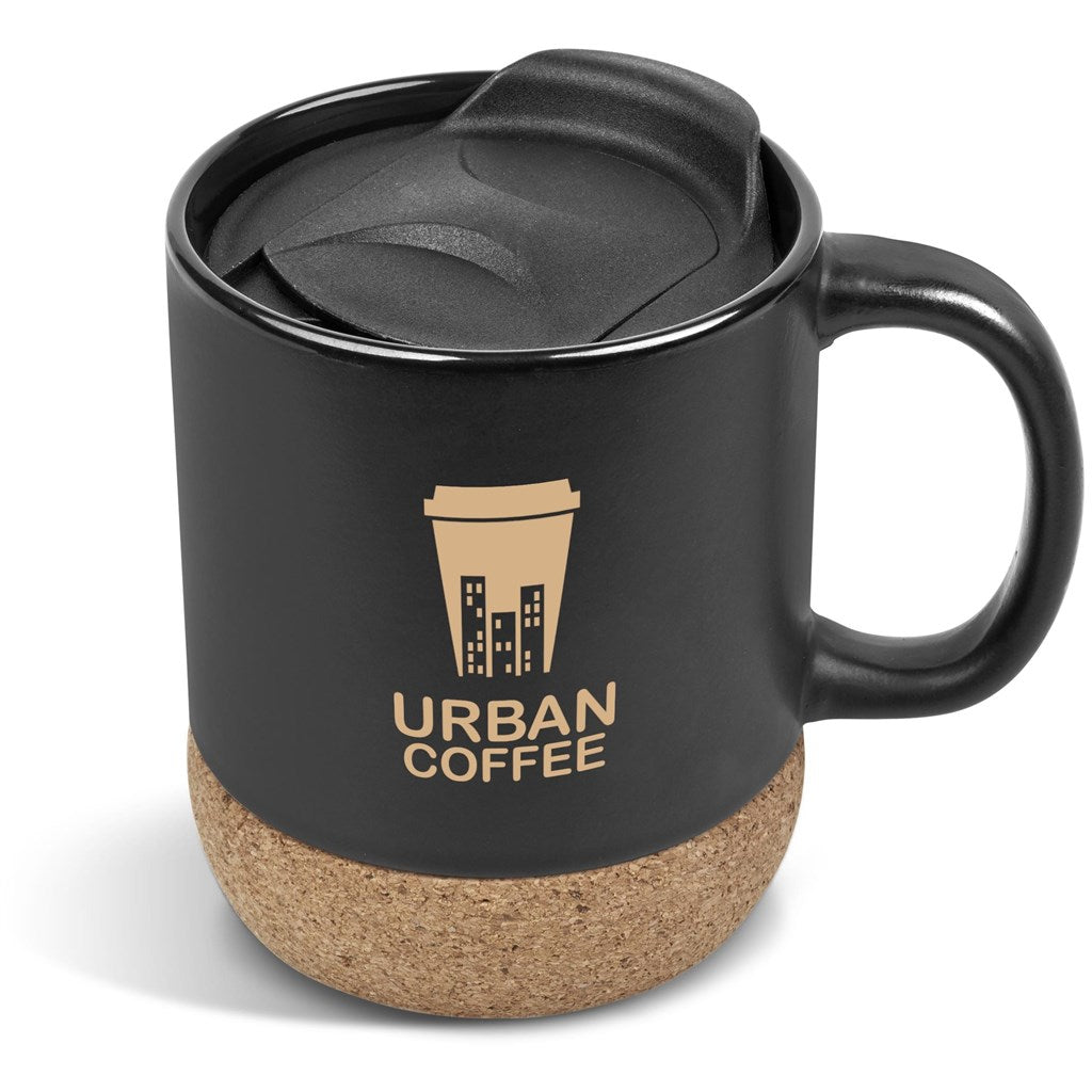 Serendipio Sienna Cork & Ceramic Coffee Mug - 340ml BLACK