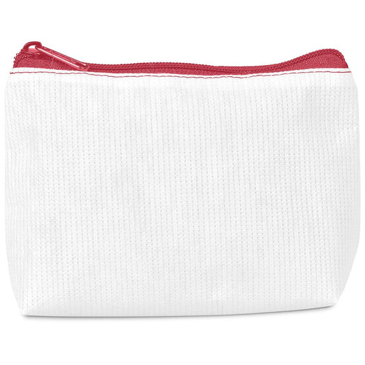 Pre-Production Sample Hoppla Recycled PET Stitch-Bond Mini Toiletry Bag RED