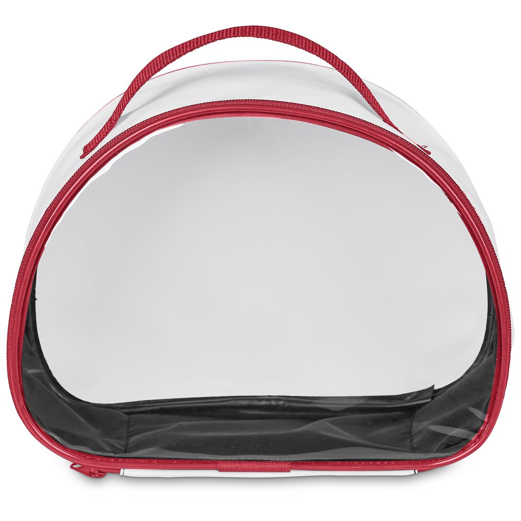Pre-Production Sample Hoppla Aloe Toiletry Bag With PVC Front Window RED
