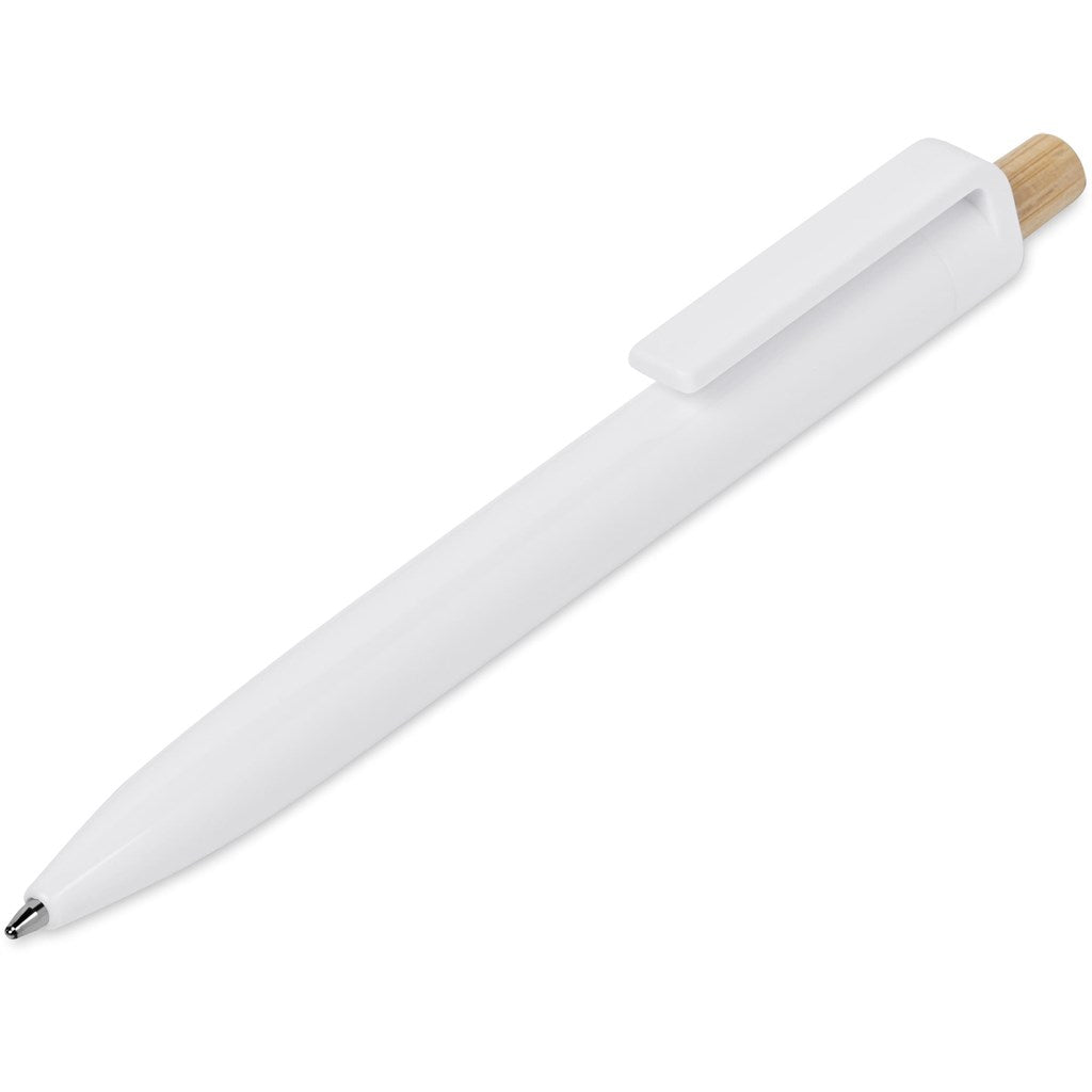 Altitude Tickit Recycled Plastic & Bamboo Ball Pen SOLID WHITE