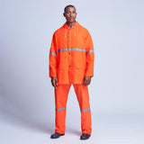 Light Duty Tornado Hi-Viz Reflective Rubberised Rainsuit - Navy