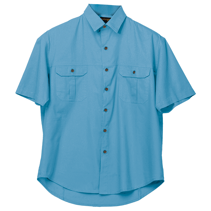 Plain Bush Shirt Mens - DUSK BLUE 4XL