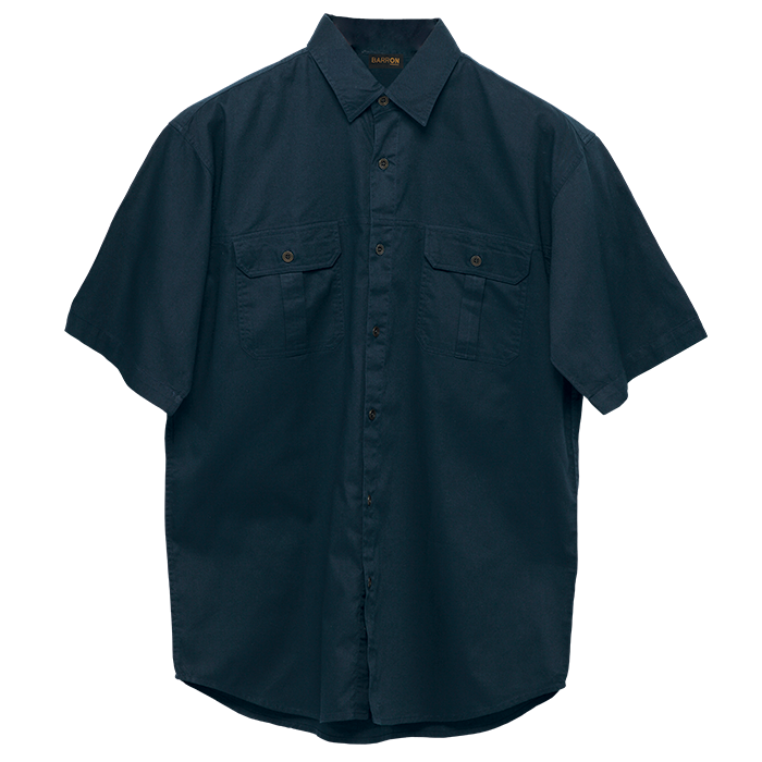 Plain Bush Shirt Mens - Navy S