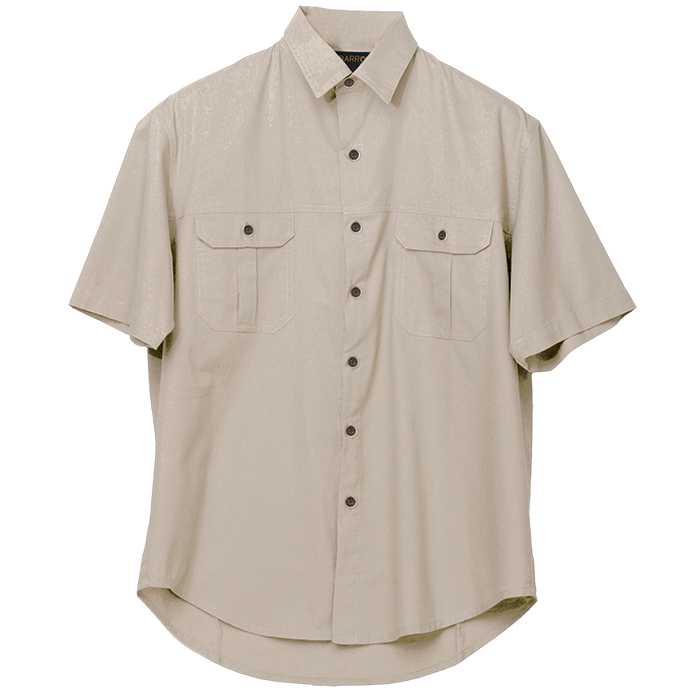 Plain Bush Shirt Mens - Stone 4XL