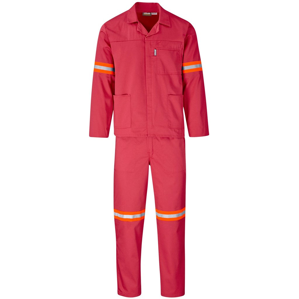 Trade Polycotton Conti Suit - Reflective Arms & Legs - Orange Tape RED