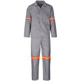 Trade Polycotton Conti - Suit Reflective Arms, Legs & Back - Orange Tape GREY