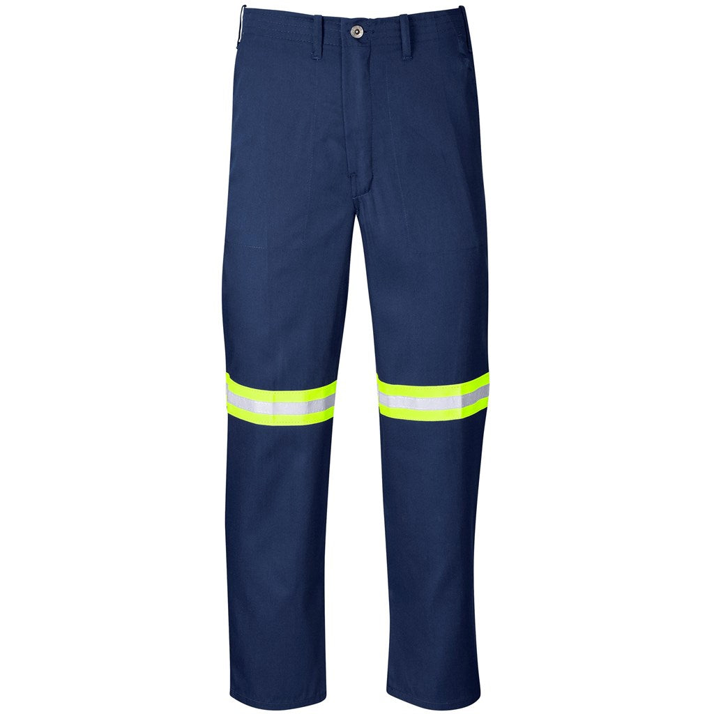 Trade Polycotton Pants - Reflective Legs - Yellow Tape NAVY