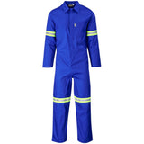 Safety Polycotton Boiler Suit - Reflective Arms Legs & Back - Yellow Tape
