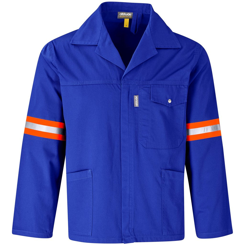 Site Premium Polycotton Jacket - Reflective Arms & Back - Orange Tape ROYAL BLUE