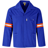 Site Premium Polycotton Jacket - Reflective Arms & Back - Orange Tape ROYAL BLUE