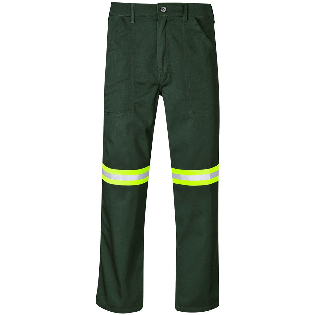 Site Premium Polycotton Pants - Reflective Legs - Yellow Tape OLIVE