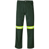 Site Premium Polycotton Pants - Reflective Legs - Yellow Tape OLIVE