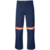 Site Premium Polycotton Pants - Reflective Legs - Orange Tape NAVY