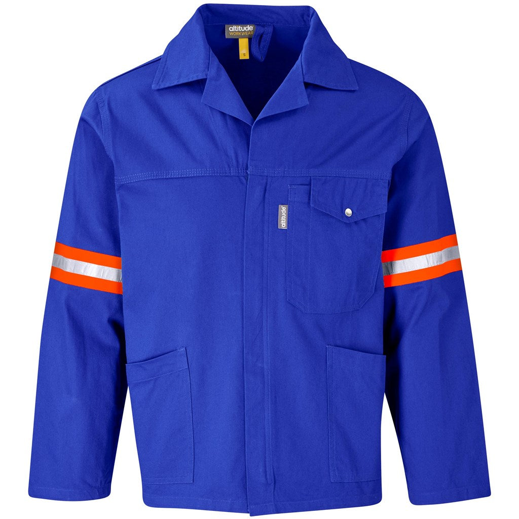 Artisan Premium 100% Cotton Jacket - Reflective Arms & Back - Orange Tape ROYAL BLUE