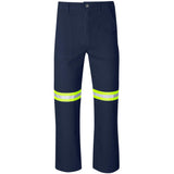Artisan Premium 100% Cotton Pants - Reflective Legs - Yellow Tape NAVY