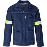 Cast Premium 100% Cotton Denim Jacket - Reflective Arms - Yellow Tape