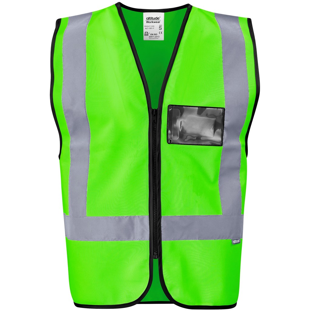Direction En4 Hi-Viz Reflective Full Zip Vest LIME