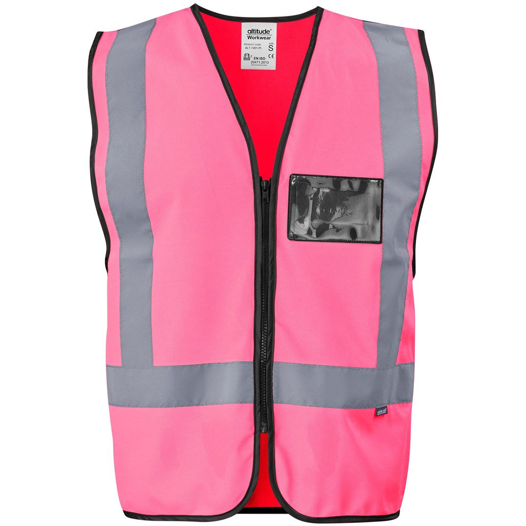 Direction En4 Hi-Viz Reflective Full Zip Vest PINK