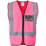 Direction En4 Hi-Viz Reflective Full Zip Vest PINK