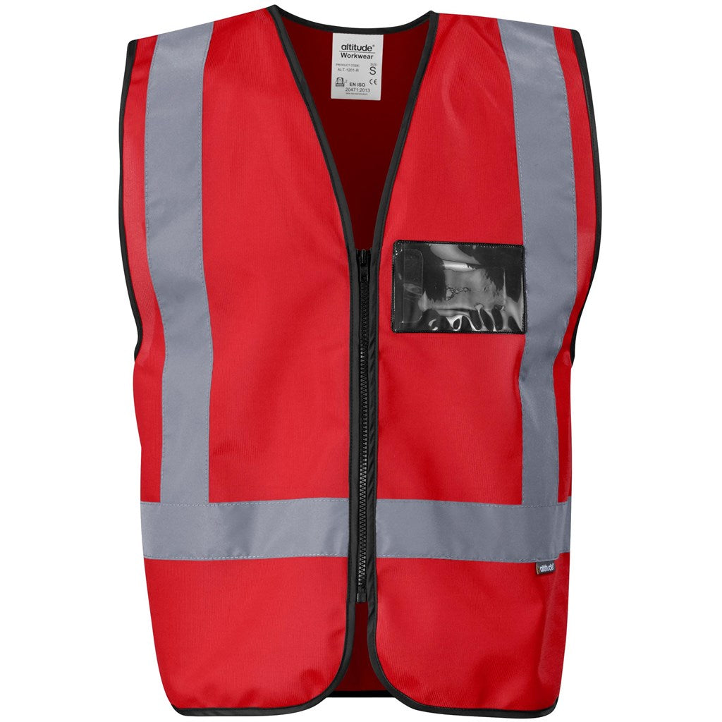 Direction En4 Hi-Viz Reflective Full Zip Vest RED