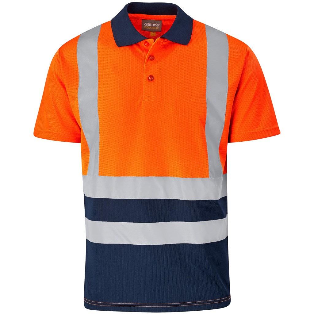 Surveyor Two-Tone Hi-Viz Reflective Golf Shirt ORANGE